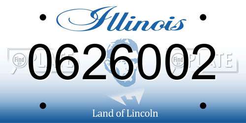 0626002 Illinois License Plate