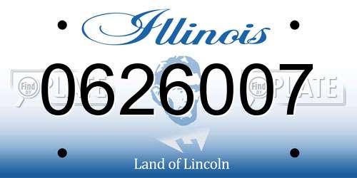 0626007 Illinois License Plate