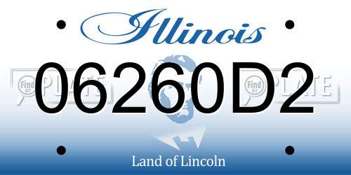 06260D2 Illinois License Plate