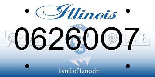 06260O7 Illinois License Plate
