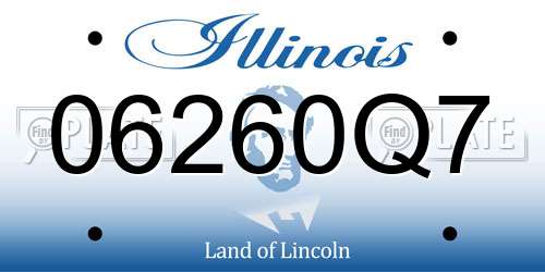 06260Q7 Illinois License Plate
