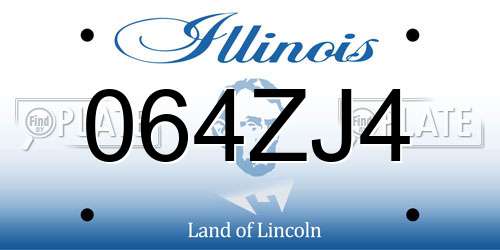 064ZJ4 Illinois License Plate