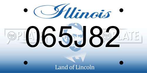 065J82 Illinois License Plate