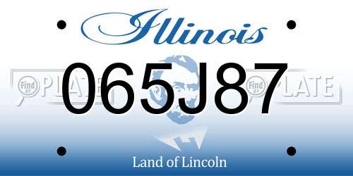 065J87 Illinois License Plate