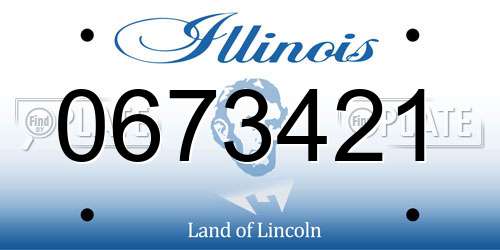 0673421 Illinois License Plate