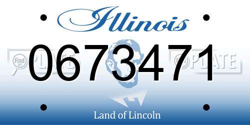 0673471 Illinois License Plate