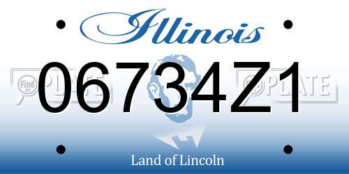 06734Z1 Illinois License Plate