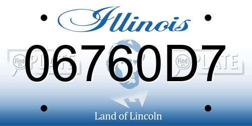 06760D7 Illinois License Plate