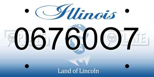 06760O7 Illinois License Plate