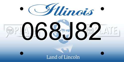 068J82 Illinois License Plate