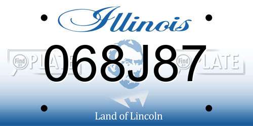 068J87 Illinois License Plate
