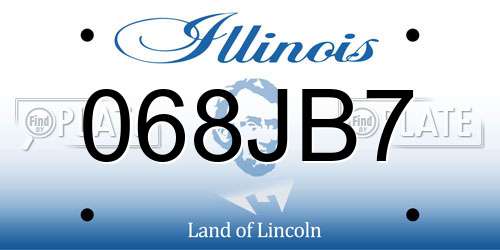068JB7 Illinois License Plate