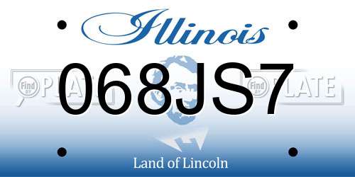 068JS7 Illinois License Plate