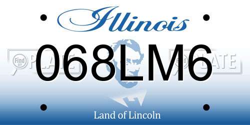 068LM6 Illinois License Plate