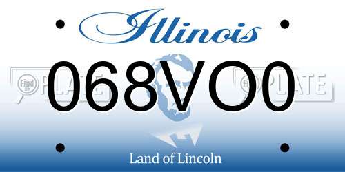 068VO0 Illinois License Plate