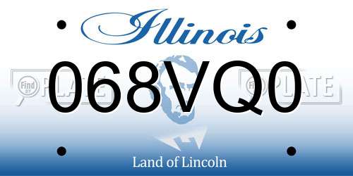 068VQ0 Illinois License Plate