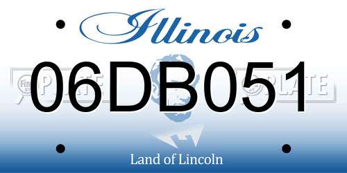 06DB051 Illinois License Plate