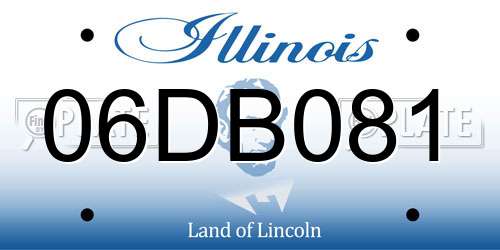 06DB081 Illinois License Plate