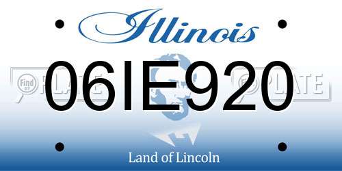 06IE920 Illinois License Plate