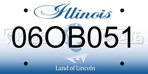 06OB051 Illinois License Plate