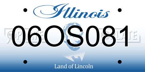 06OS081 Illinois License Plate