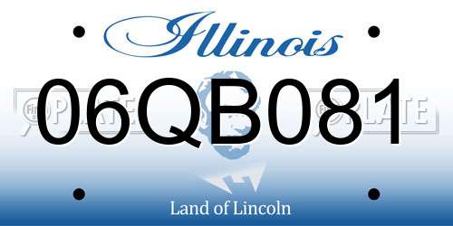 06QB081 Illinois License Plate