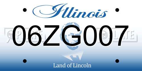 06ZG007 Illinois License Plate