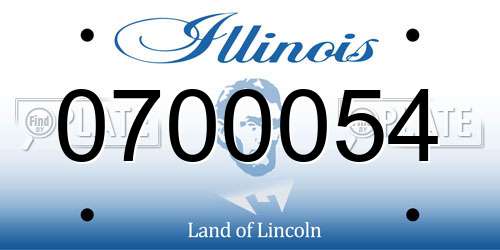 0700054 Illinois License Plate