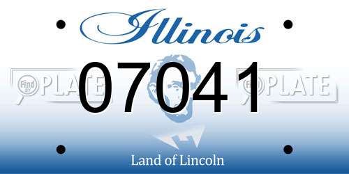 07041 Illinois License Plate