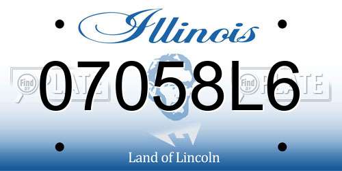 07058L6 Illinois License Plate