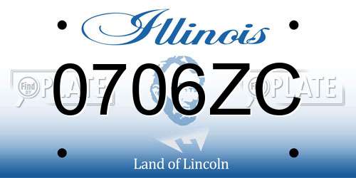 0706ZC Illinois License Plate