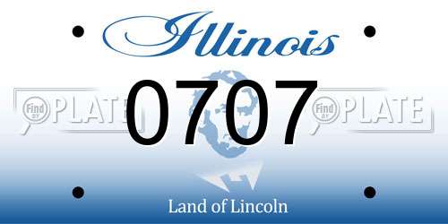 0707 Illinois License Plate