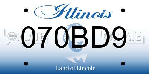 070BD9 Illinois License Plate