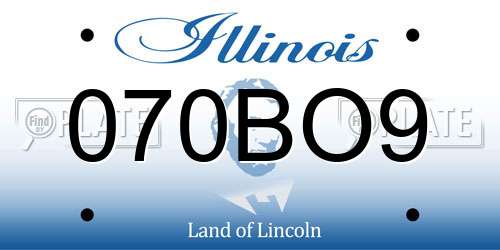 070BO9 Illinois License Plate