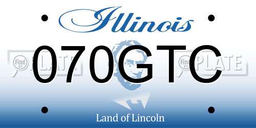 070GTC Illinois License Plate