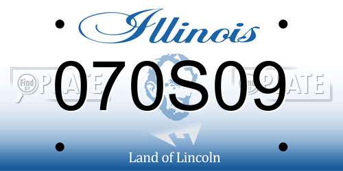 070S09 Illinois License Plate