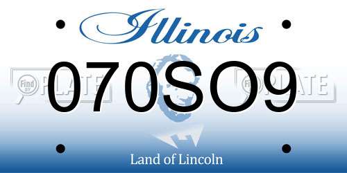 070SO9 Illinois License Plate