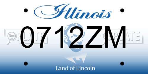 0712ZM Illinois License Plate