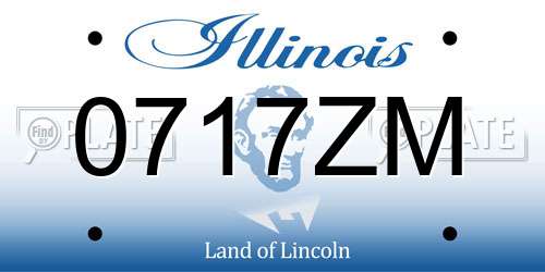 0717ZM Illinois License Plate