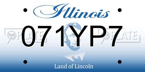 071YP7 Illinois License Plate