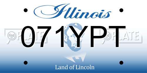 071YPT Illinois License Plate