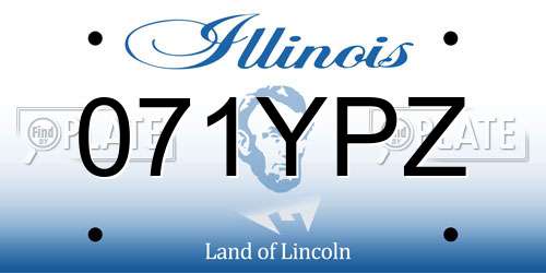 071YPZ Illinois License Plate