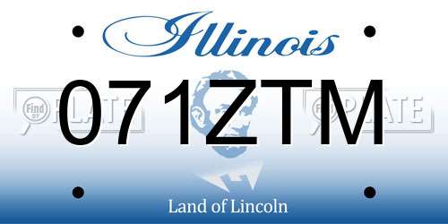 071ZTM Illinois License Plate