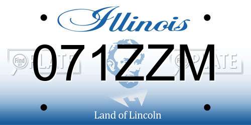 071ZZM Illinois License Plate