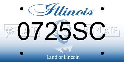 0725SC Illinois License Plate