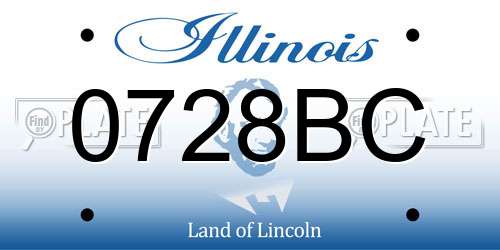 0728BC Illinois License Plate