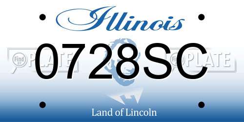 0728SC Illinois License Plate