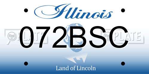 072BSC Illinois License Plate