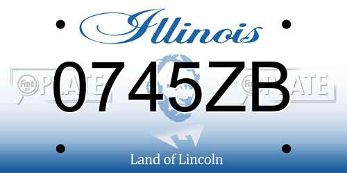 0745ZB Illinois License Plate