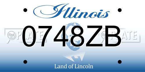 0748ZB Illinois License Plate